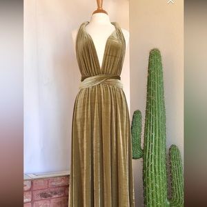 ANTIQUE GOLD VELVET Infinity Dress/ Convertible Dress / Multiway Wrap Dress